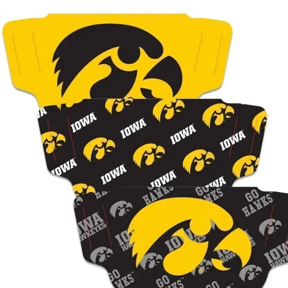 New in Package Iowa Hawkeyes Face Covering Face Mask Masks Set of 3